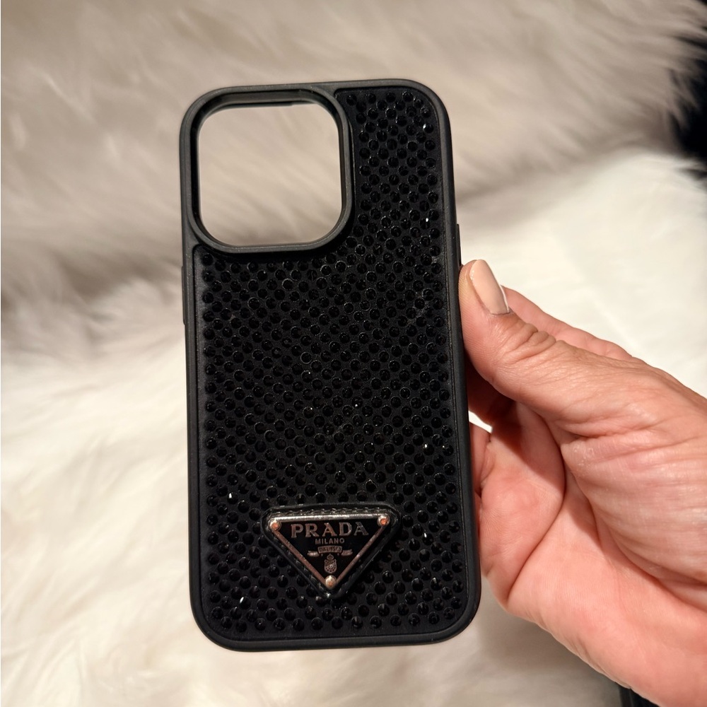 13 PRO Prada Black Sparkling Phone Case